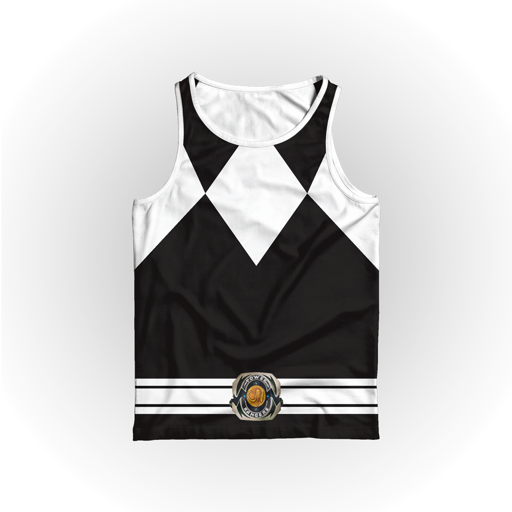 Camiseta Regata Power Ranger Preto Geek Dry Alta Qualidade
