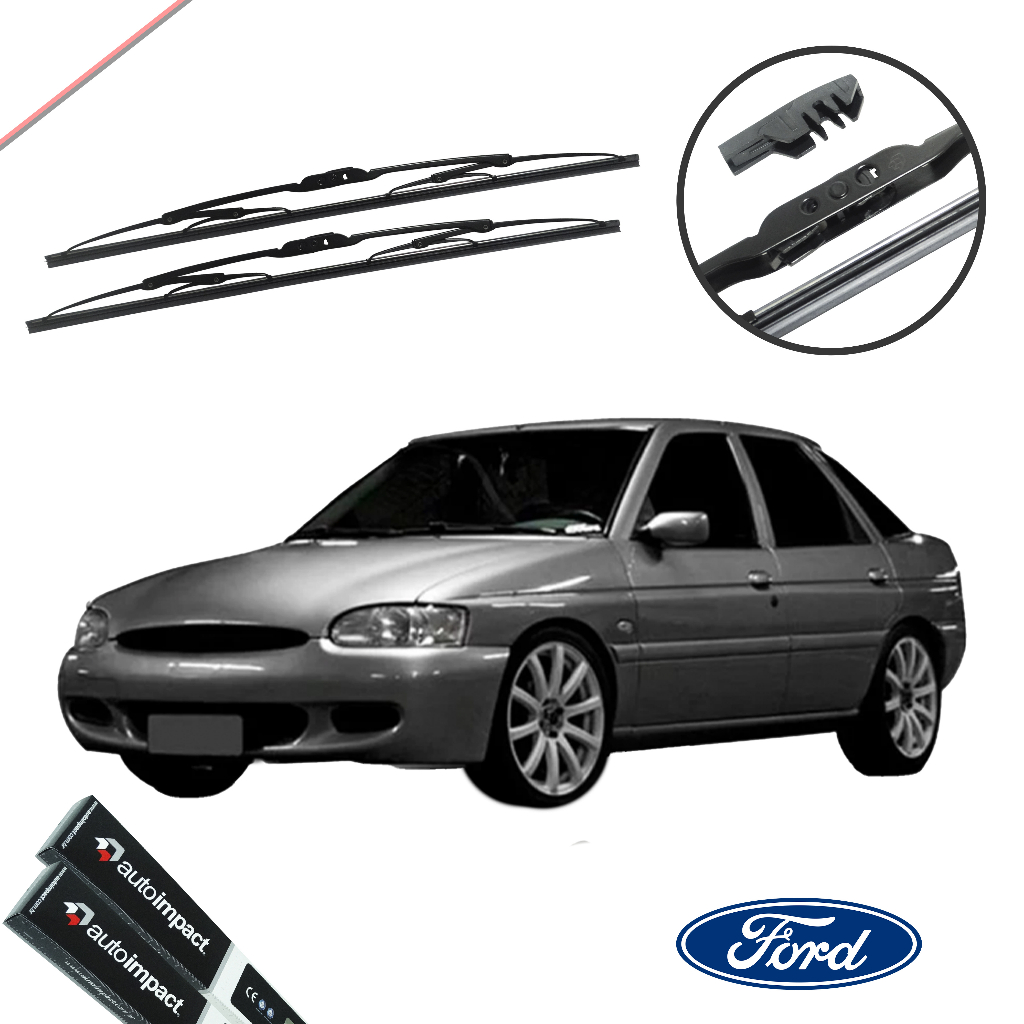Par Palheta De Ferro Limpador Parabrisa Ford Escort Zetec 1997 a 2000 2001 Paleta Dianteira Original