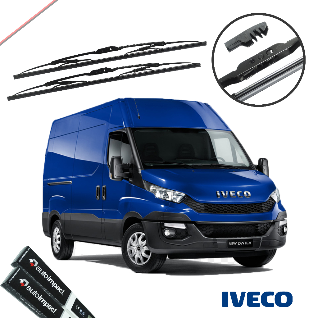 Par Palheta de Ferro Limpador Parabrisa Iveco Daily 2002 A 2020 Original Dianteira Paleta