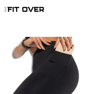 Calça legging fitness com bolso preta - academia - cross fit - fit over - zero transparência