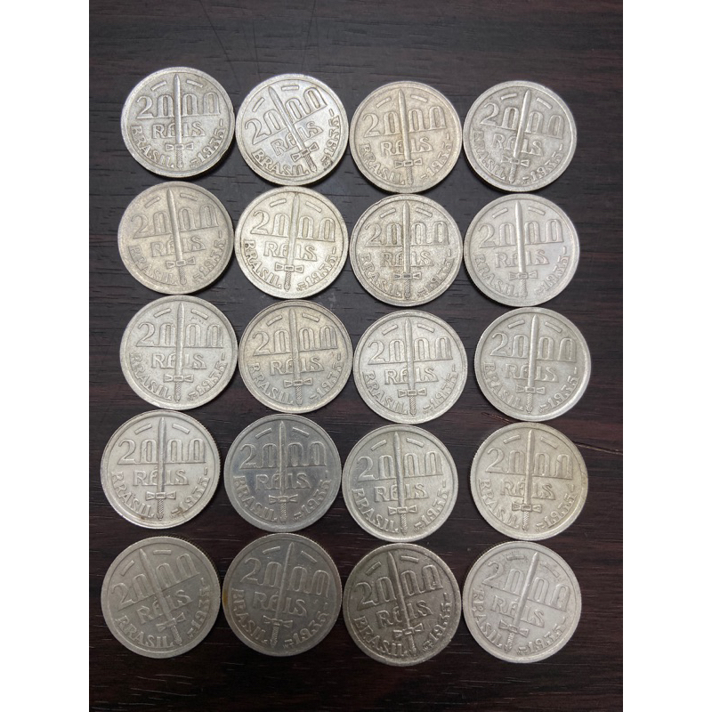 moeda 2.000 réis 1935 Duque de Caxias prata 500