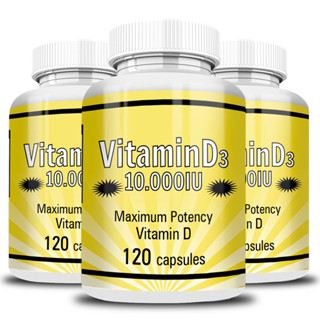 Kit 3x Vitamina D3 10.000 UI 120 Cápsulas importada