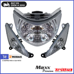 Farol + Par Pisca Seta Honda Biz125 2006 2007 2008 2009 2010