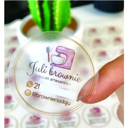 250 Etiquetas Rótulos Personalizado Fosco Brilho Transparente 5X5cm em Oferta na Shopee