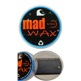 Parafina Surf Mad Wax + porta parafina + raspador de parafina