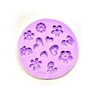 F1320 MOLDE DE SILICONE CORAÇÃO FLOR CONFEITARIA BISCUIT em Oferta na Shopee