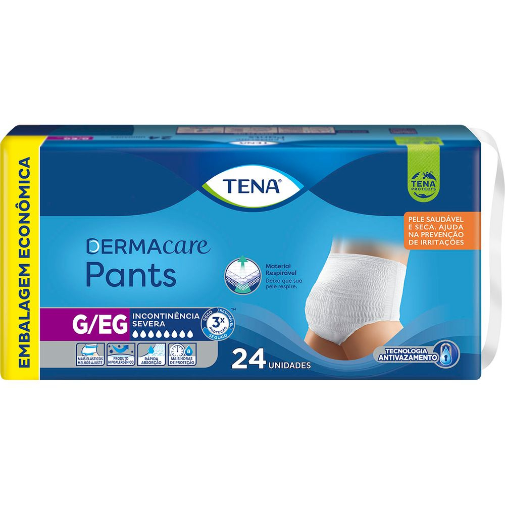 Roupa Íntima Tena Pants Dermacare G/EG 24 unidades em Oferta na Shopee