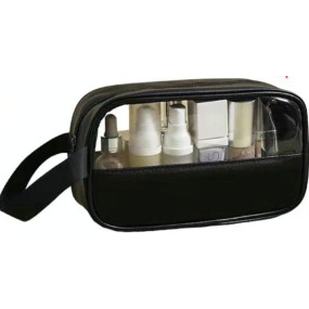 ASALOOG Luxo Couro Travesseiro Maquiagem Bolsa Dupla Camada PU Mulheres Impermeável C-11891