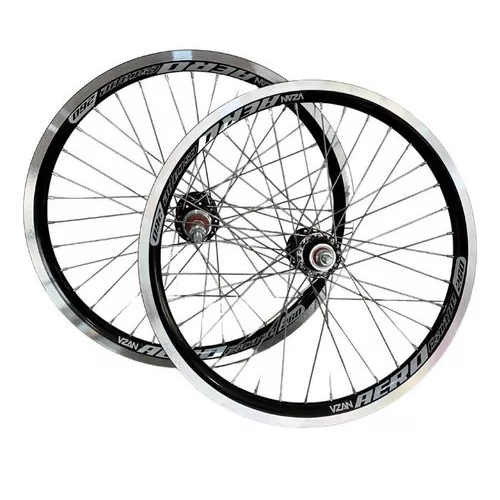 PAR de Rodas Aro 20 AERO Raio Grosso Montadas com Cubo de Rolamento para Bicicleta Infantil