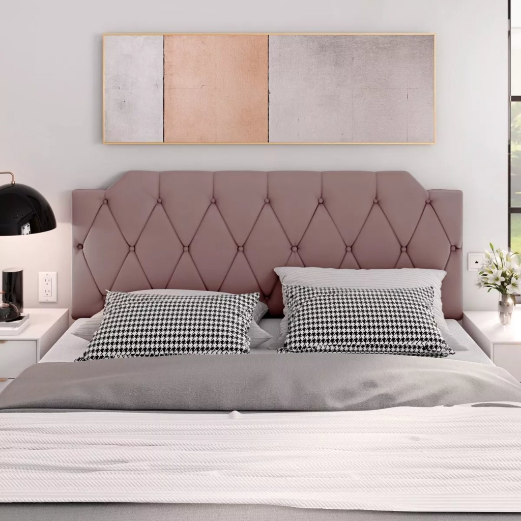 Cabeceira Almofadada de Cama Casal Kelly 140cm X 55cm Várias Cores em Oferta na Shopee