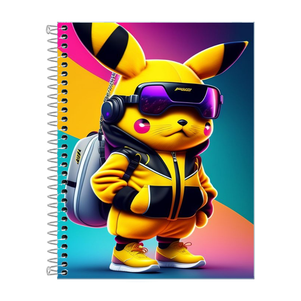 Caderno Pikachu 1 Matéria Personalizado