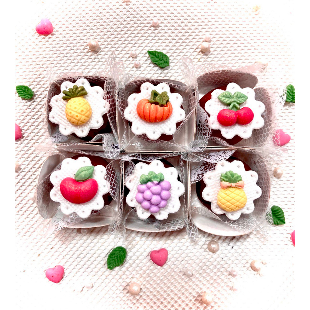 F1337 MOLDE DE SILICONE FRUTAS CONFEITARIA BISCUIT