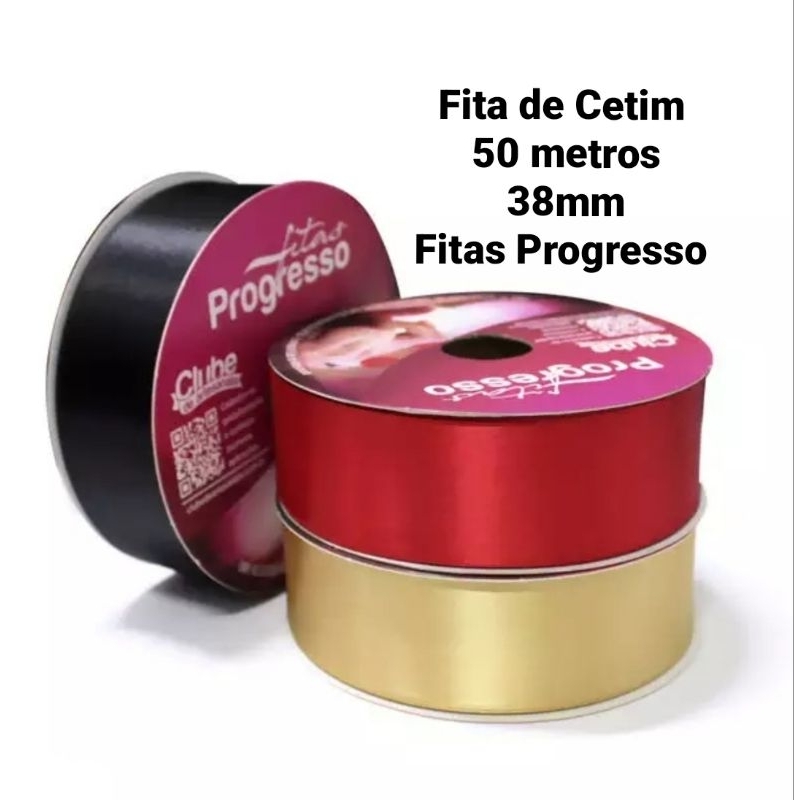 Fita Cetim CF009 38mm Rolo com 50 Metros Progresso