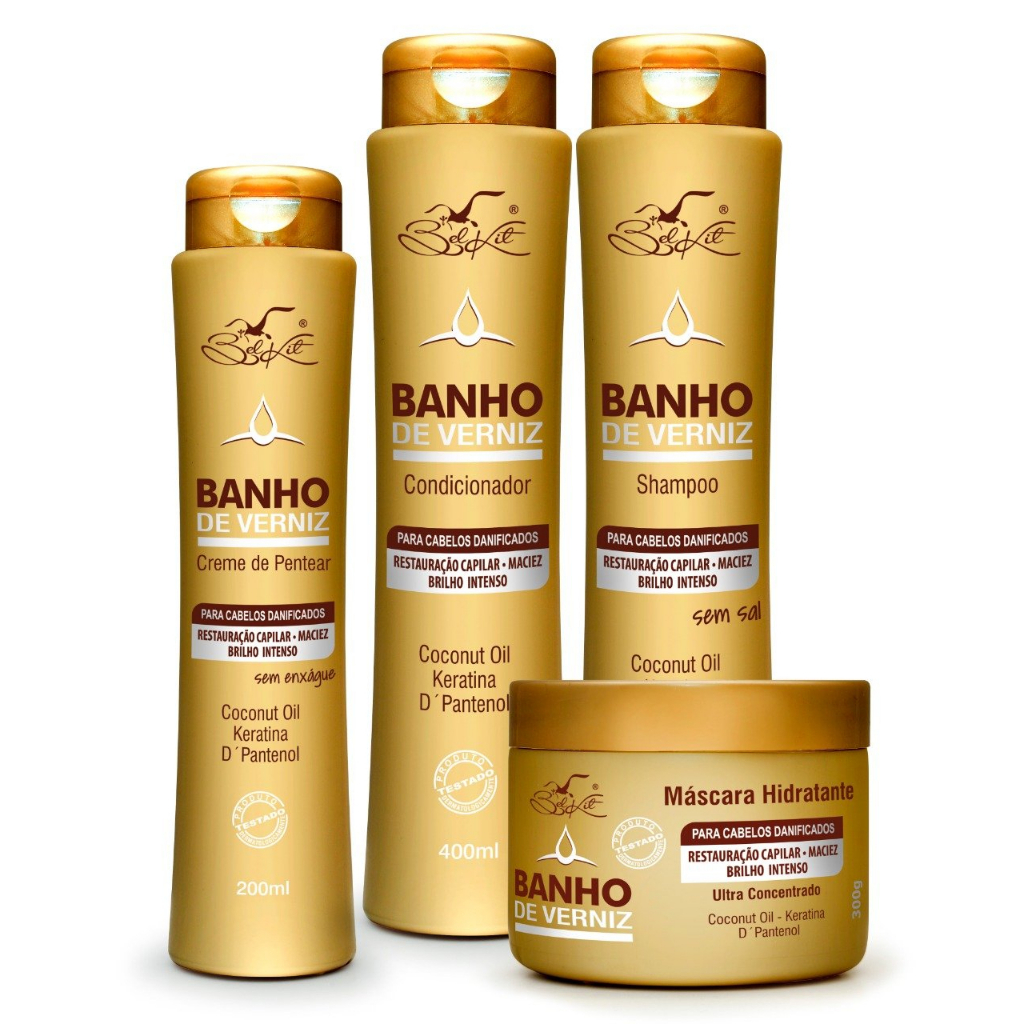 Kit Capilar Banho De Verniz Com 4 Produtos