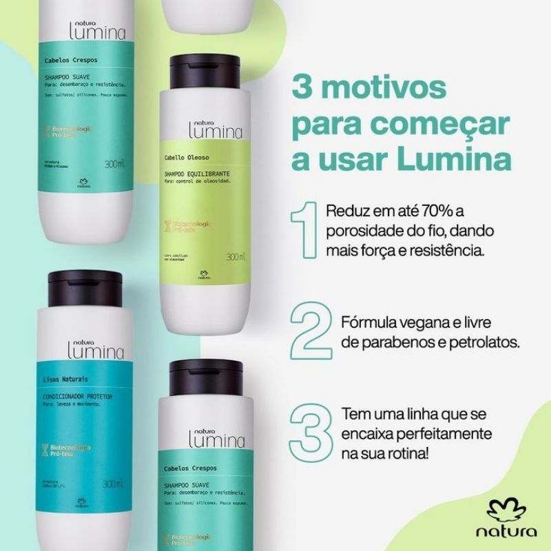 Shampoo Vegano Natura Lumina 300 ml | Shopee Brasil