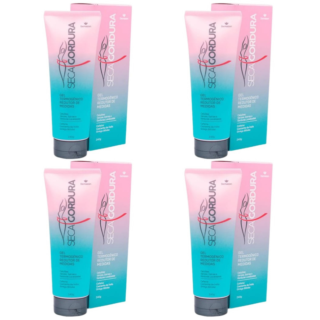 GEL TERMOGÊNICO REDUTOR DE MEDIDAS SECA GORDURA REDUTOR DE MEDIDAS 240gr DEMAZON KIT 04 UNIDADES