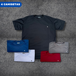 Kit 4 Camisetas Dry Fit refletiva Masculina Lisa - Casual Treino Academia Esportes Exercícios Corrida