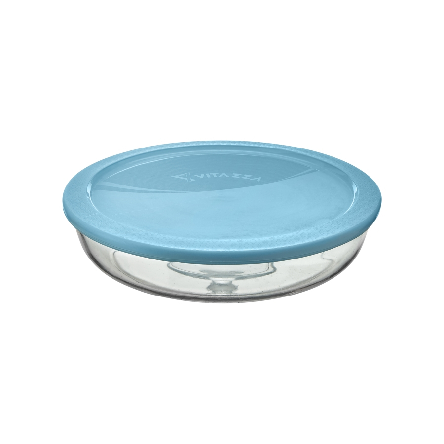 Tigela Round Vidro Com Tampa Plastica 2,4 Litros Vitazza