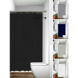 Cortina de Banheiro Box Luxo Tecido Poliéster Lavável Antimofo com Ganchos 1,38m x 1,98m Provador em Oferta na Shopee