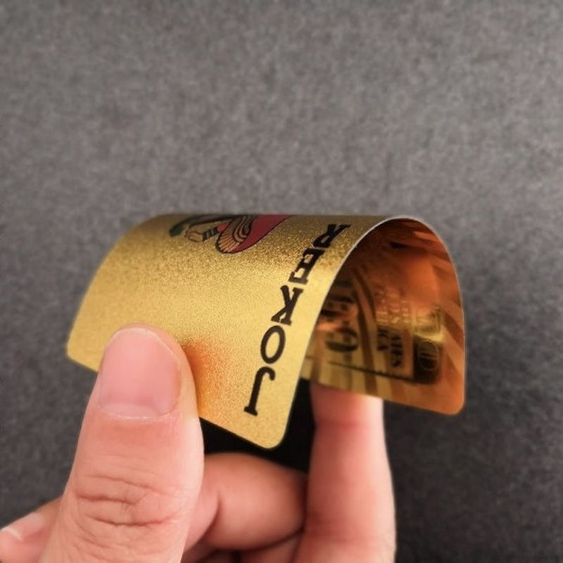 1 conjunto Baralho Cartão de Jogo Dourado 24k Prova D'água Promoção