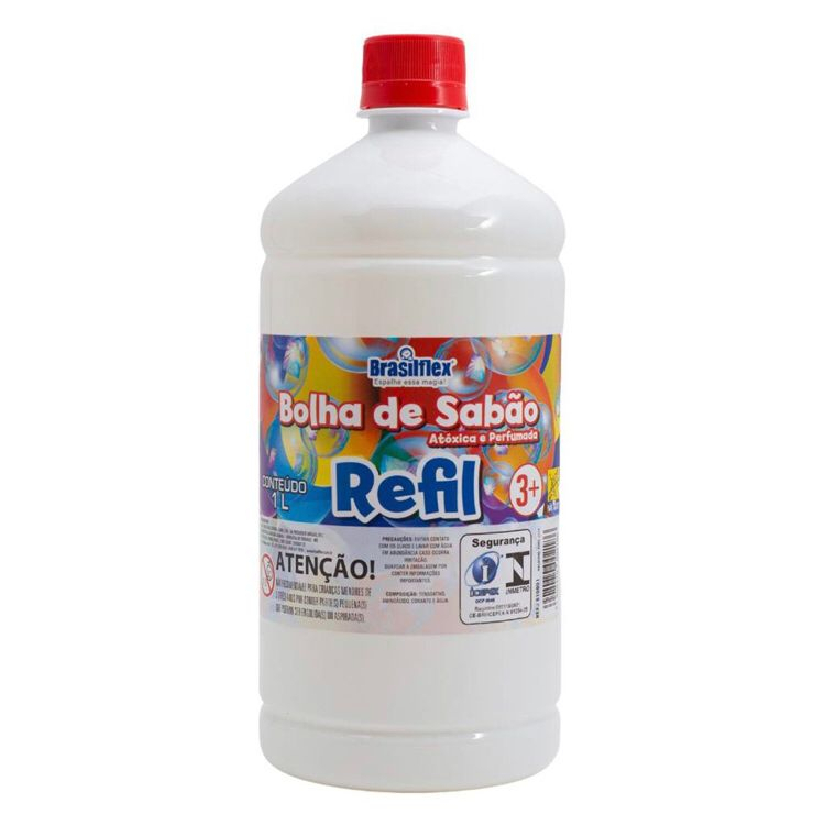 Refil Liquido Bolha de Sabão 1 Litro 810001 - Brasilflex em Oferta na Shopee