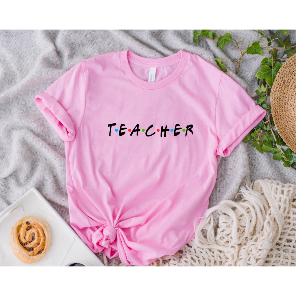 Blusa T-shirt Feminina Teacher Coloridas em Oferta na Shopee