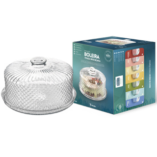 Conjunto Boleira Porta Bolo Vidro Bico De Jaca Vitazza em Oferta na Shopee