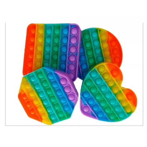 Push Pop It Unicórnio Silicone Sensorial Fidget Arco-Íris