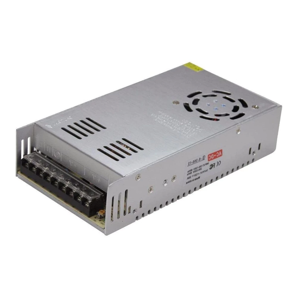 Fonte Chaveada 12V 50A 600W Bivolt Com Chave Seletora Para Som Automotivo CFTV LED Automação Alta Potência