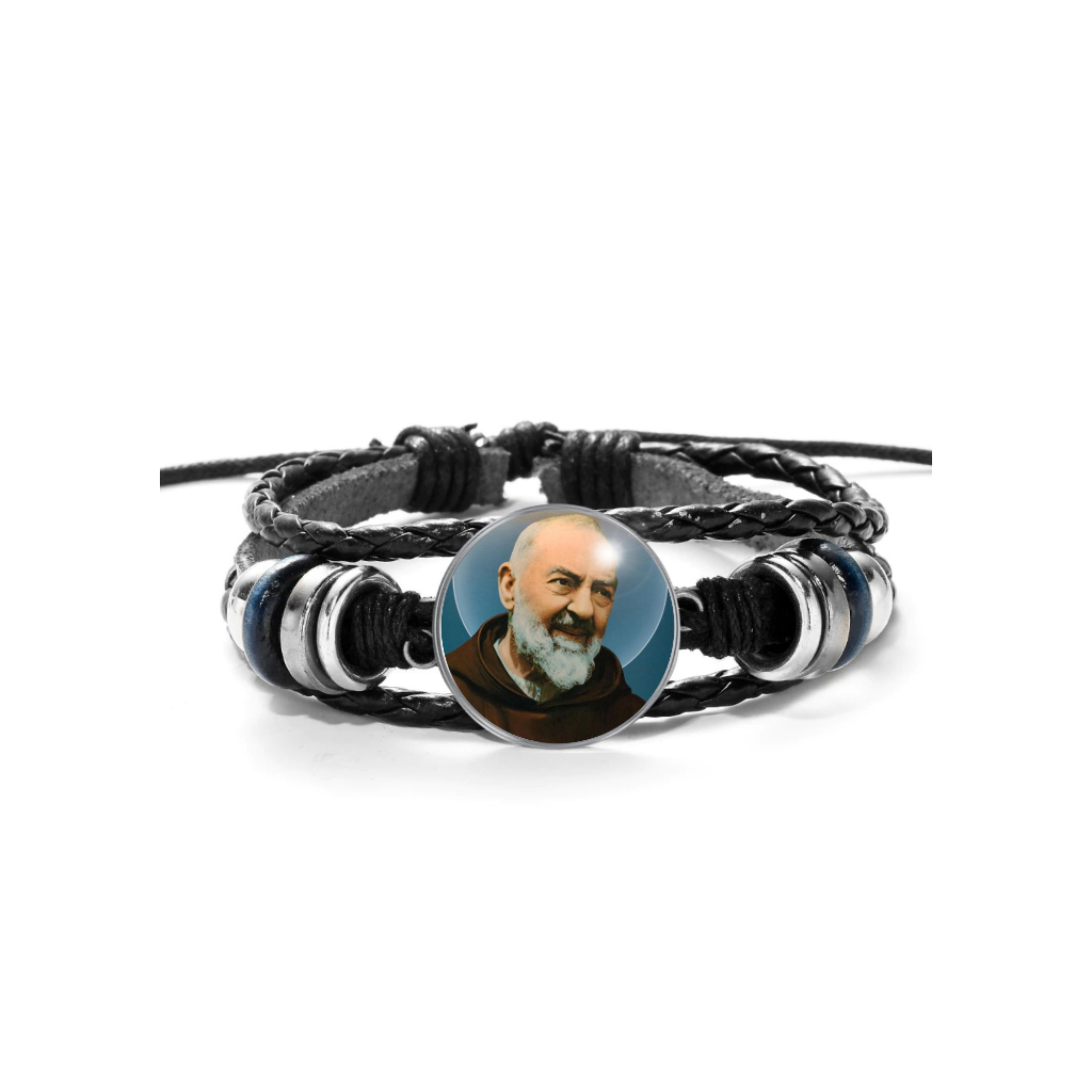 Pulseira Padre Pio São Pio de Pietrelcina ICAR Unissex e Ajustável