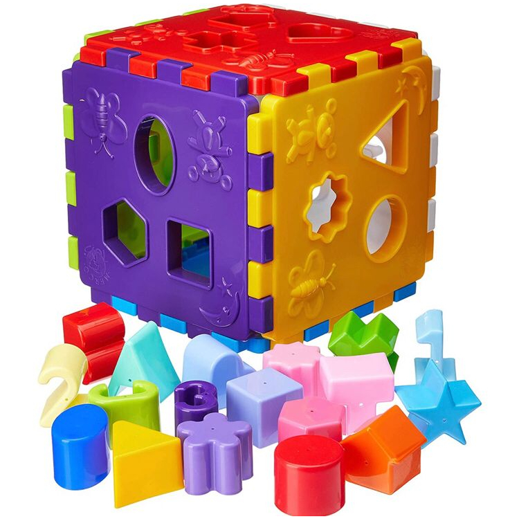 Cubo Infantil  de Encaixe Brinquedo Didático e Educativo para crianças Bebê - Colorido em Oferta na Shopee