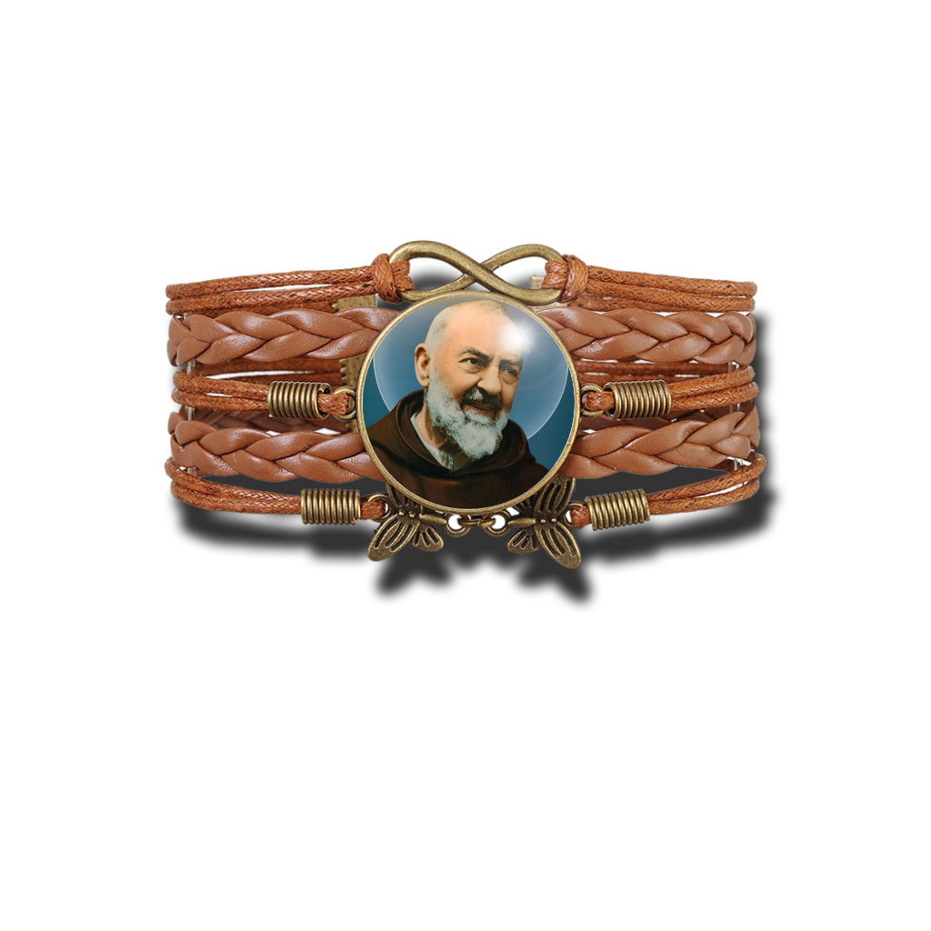 Pulseira Feminina Padre Pio São Pio de Pietrelcina ICAR Ajustável