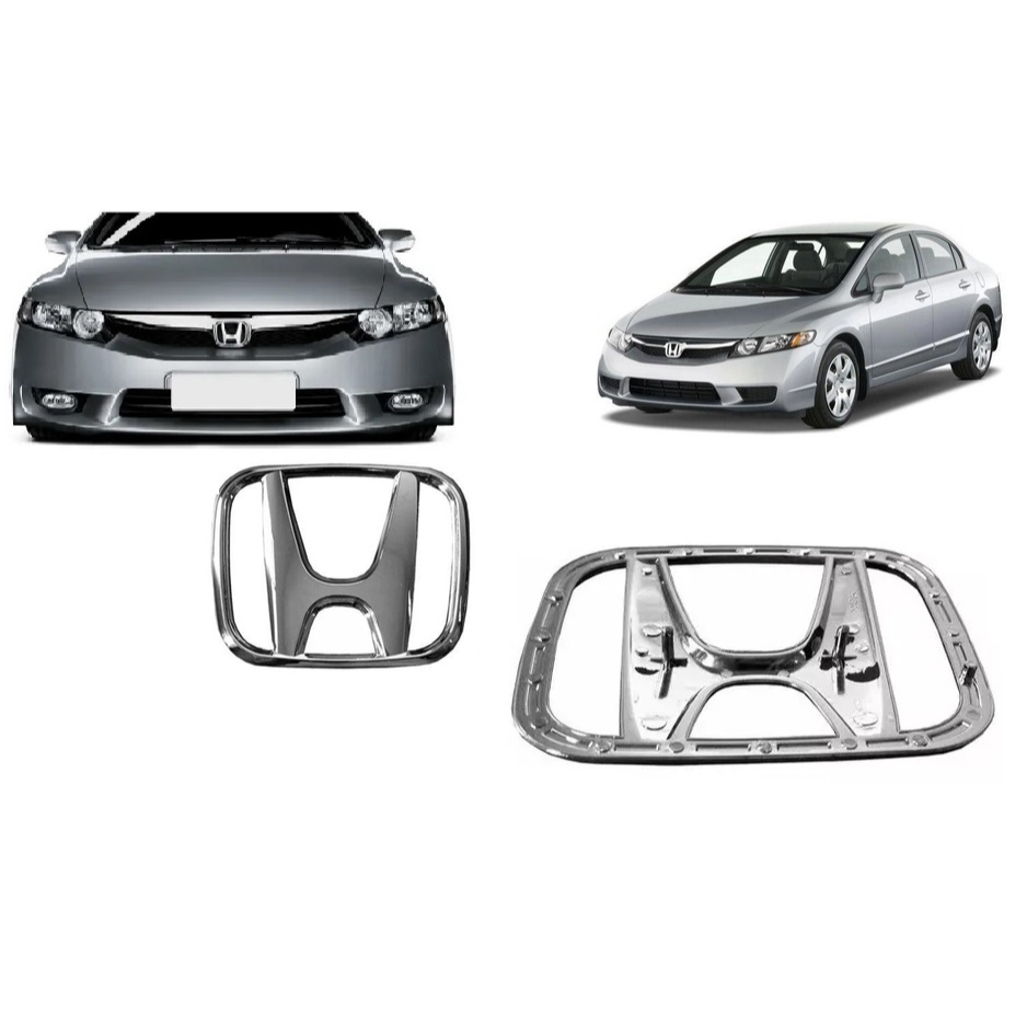 Emblema marca Simbolo H Grade dianteira Honda New Civic 2007 2008 2009 2010 2011 logo marca em Oferta na Shopee