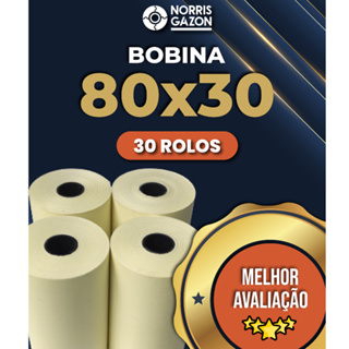 Bobina Termica 80x30 Amarela  caixa com 30 rolos. em Oferta na Shopee