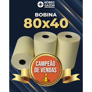Bobina Termica 80x40 Amarela  caixa com 30 rolos. em Oferta na Shopee