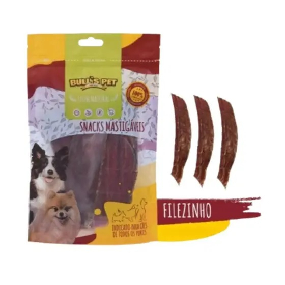 Petiscos Snacks Mastigáveis - Filezinho - 3un - Bull's Pet - Bulls