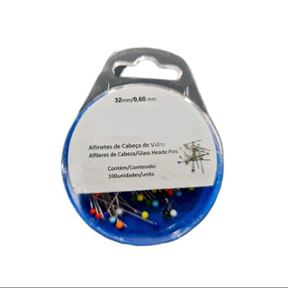 Alfinete Cabeça De Vidro Caixa Com 100 Unidade em Oferta na Shopee