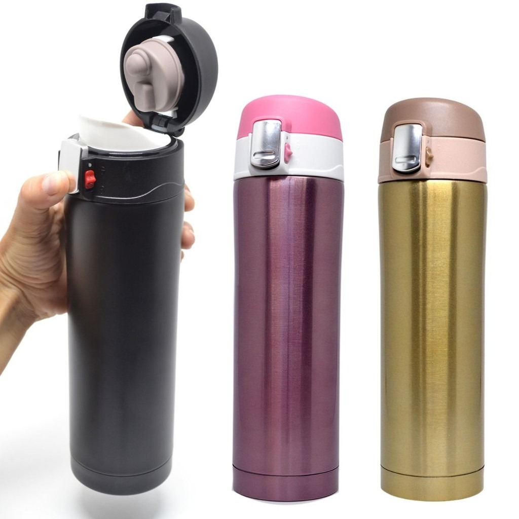 garrafa de água térmica academia garrafa de água 500ml inox grrafas termica a vácuo garrafa de água para geladeira — Oferta Verificada