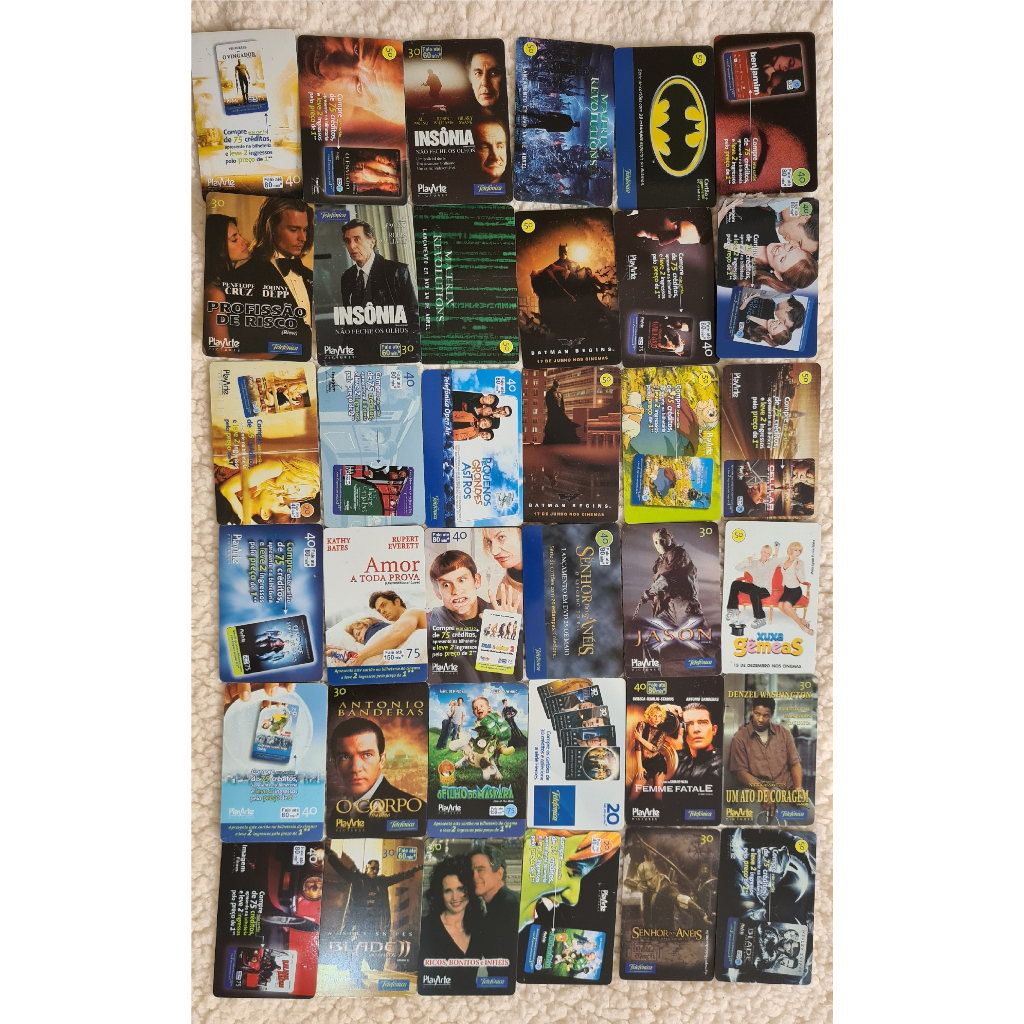 Coleção Cartões Telefônicos Diferentes de Filmes - De 5 a 25 Cartões Bem Conservados