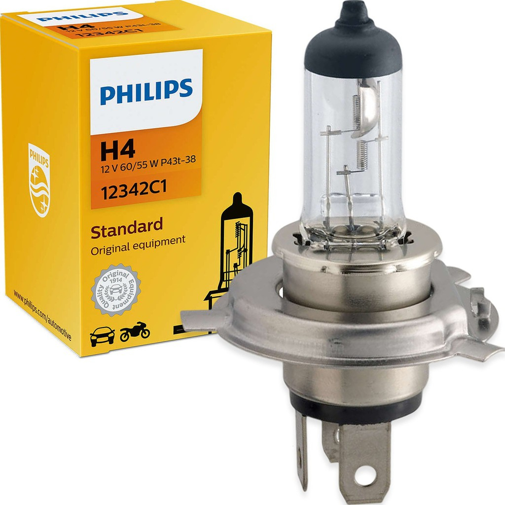 Lâmpada Farol H4 Philips Original Standard 60/55w 12v 12342c1 em Oferta na Shopee