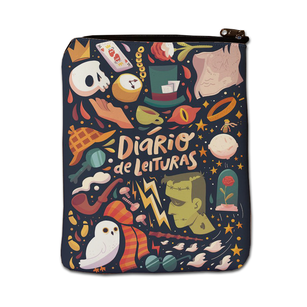 Book Sleeve Porta Livros em Neoprene Linha Diário de Leitura