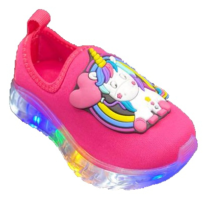 Tênis de Led infantil unicórnio bebê criança calce fácil 20 ao 34 luzinha infanto juvenil oferta