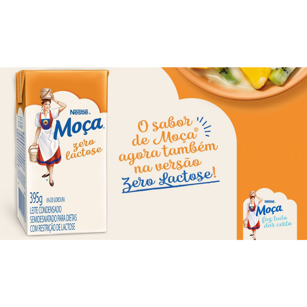 Leite Condensado MOÇA Zero Lactose Caixinha 395g