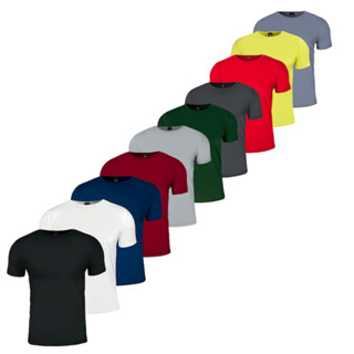 Kit 10 Camisas Masculina Algodão 100% Confortável Fit Lisa Casual Treino Academia Esportes