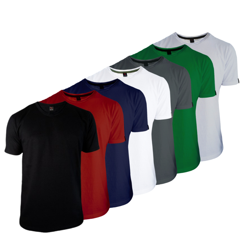 Kit 6 Camisetas Masculina Básica Lisa Algodão 100% Confortável Academia Treino Sortidas - Men Clothes