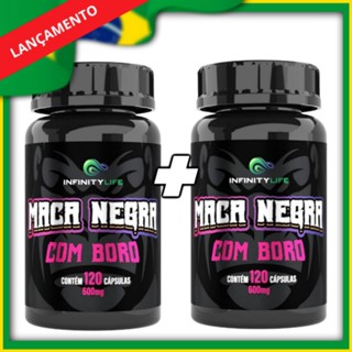 Kit 2 Potes Maca Peruana Negra com Boro 120 cápsulas - 100% Original InfinityLife 600mg - Black Maca envio imediato para todo Brasil