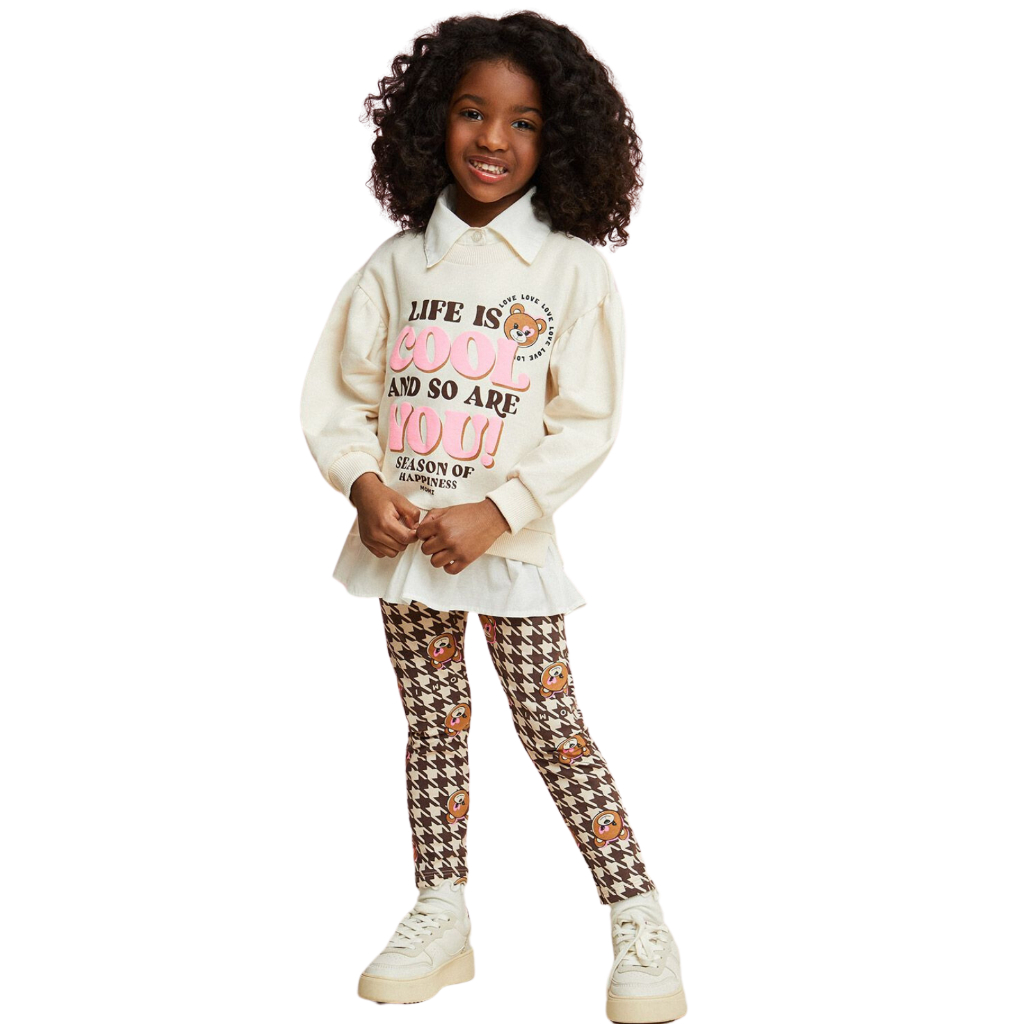 Conjunto Infantil Feminino Casaco e Legging Cool, Momi