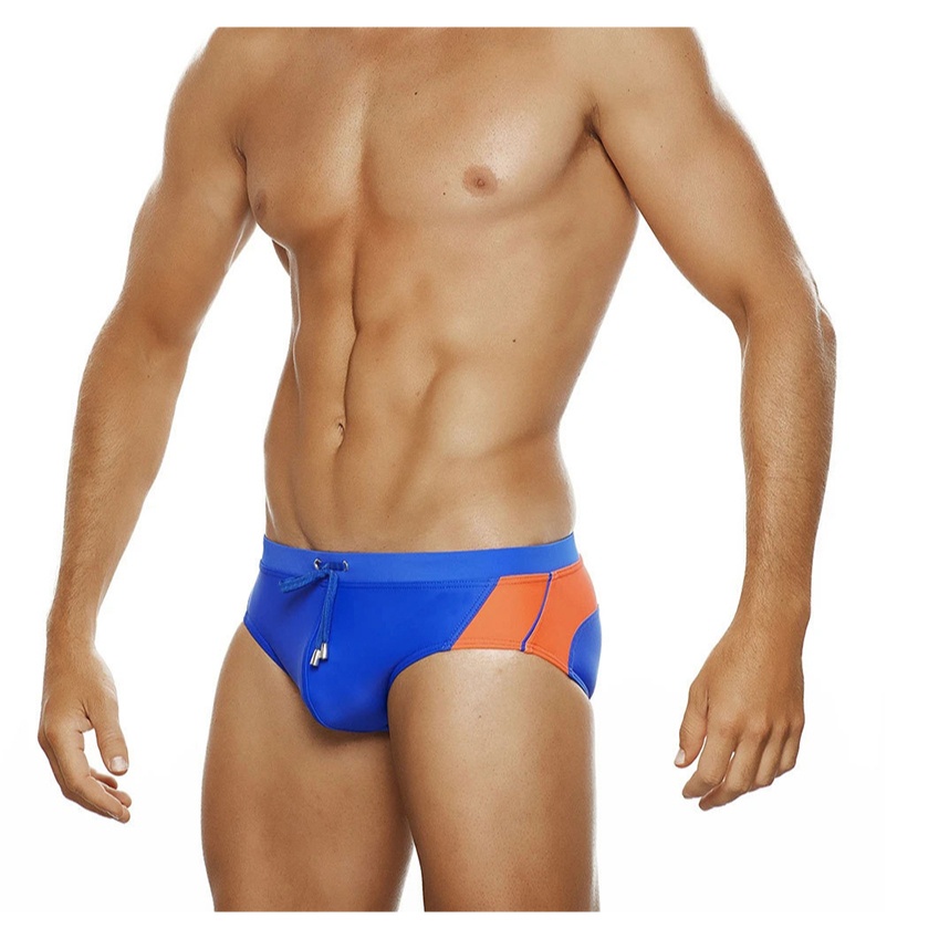 Sunga Slim Azul Laranja Com Bojo / Enchimento Frontal