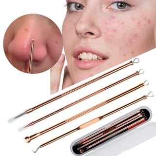 Extrato Para Tira Cravo e Espinhas em Inox Extrair Acne Kit Com 4 Peças em Oferta na Shopee