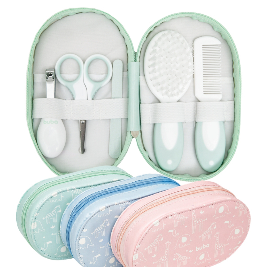 Kit de Higiene para Bebê Escova Pente Tesoura Cortador de unha infantil Kit Maternidade Bebe